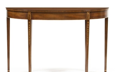 Kittinger, Federal Style Inlaid Demilune Table