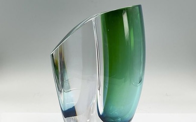 Kosta Boda Glass Vase, Saraband Blue and Green