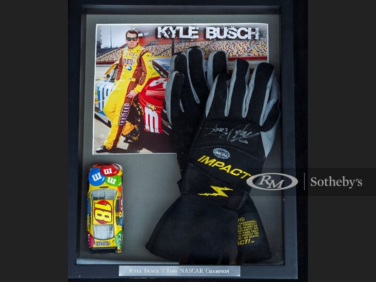Kyle Busch Worn and Signed Gloves
