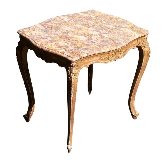 LOUIS XV STYLE MARBLE TOP SIDE TABLE
