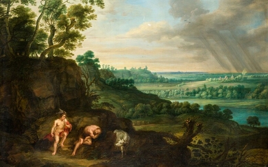 LUCAS VAN UDEN (1595 / 1672) "Landscape with Mercury and Argos"