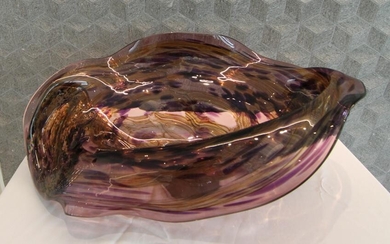 Large Amethyst Art Glass Studio Bowl