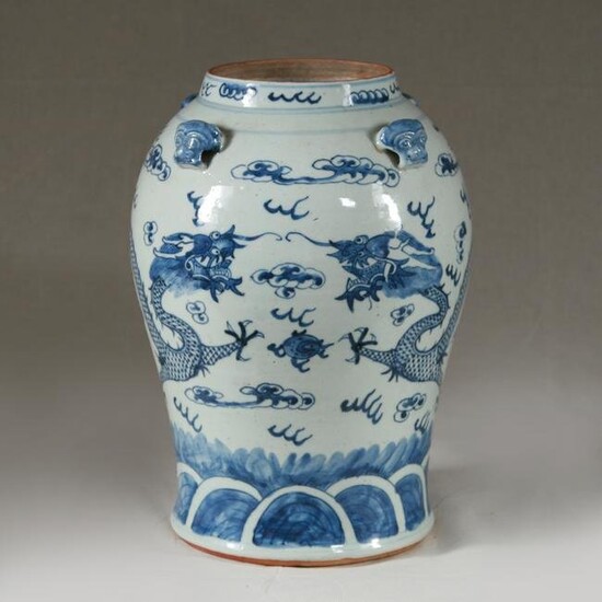 Large Blue & White Ginger Jar, 19th Century
