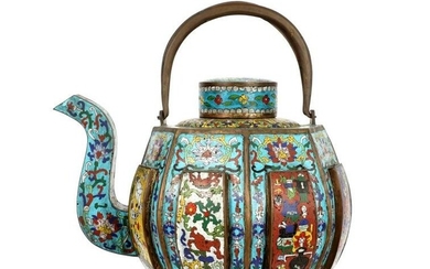 Large Chinese Cloisonne Kettle