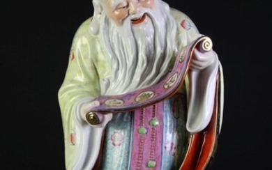 Large Chinese Republic porcelain figure of Shoulau (H54cm)