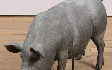 Large Scale English Lead Pig garden Ornament