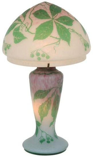 Leaf & Berry Cameo Glass Lamp