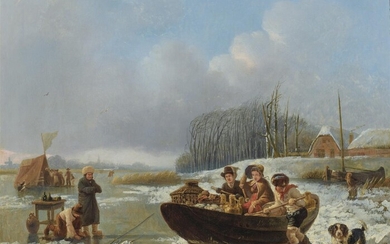 (-), Leendert de Koningh (1777-1849) Winter fun: Figures...