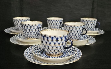 Lomonosov Imperial Porcelain Factory - Coffee set for 6 (12) - Porcelain