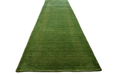 Long Green Gabbeh - unused - Runner - 287 cm - 80 cm