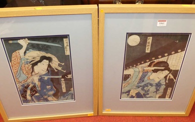 Lot details A pair of 19th century Japanese woodblock prints,...