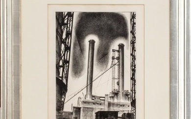 Louis Lozowick "Edison Plant" Lithograph, 1929
