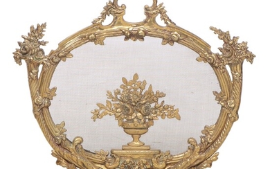 Louis XV Style Cast Brass Firescreen, Early to Mid 20th Century