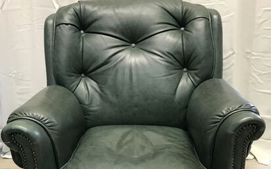 Luxury Green Leather Armchair