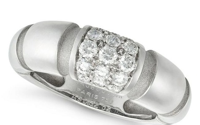 MAUBOUSSIN, A DIAMOND NADJA RING in 18ct white gold, the central section pave set with round bril...