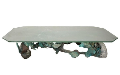 METAL & FROSTED GLASS COFFEE TABLE