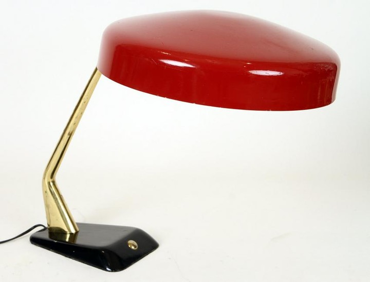 MID CENTURY MODERN METAL BRONZE TABLE LAMP C.1950