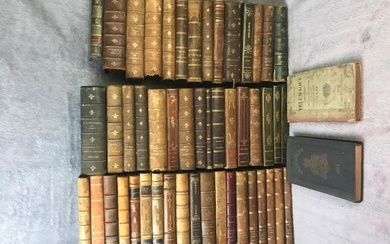 MISC. LOT OF 51 TOOLED LEATHER BOUND BOOKS