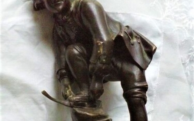 Mahuet - Sculpture, "The skater" (1) - Bronze (patinated) - Early 20th century