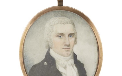 Manner of Raphaelle Peale (1774-1825) Portrait miniature of a...
