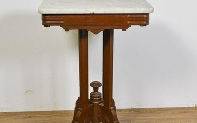 Marble Top Mahogany Victorian Side Table