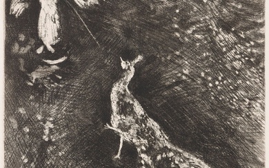 Marc Chagall (1887-1985) Le Paon se plaignant à Junon. (Pl. 24 pour les Fables de...