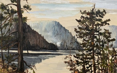 Marcel Stary, Oil On Board, Mountain Lake In Fall