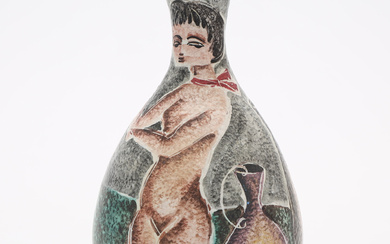 Marcello Fantoni, an earthenware vase, signed, Italy.