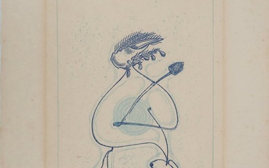 Max Ernst (1891-1976) - Danse bleue du personnage surréaliste
