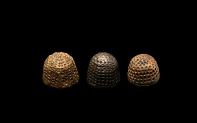 Medieval Bronze Beehive Thimble Group