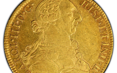 Mexico: , Charles III gold 8 Escudos 1776 Mo-FM AU55 PCGS,...