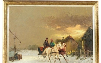Michael Borbély (*1923) - a horse-drawn sleigh in