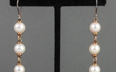 Michael Dawkins 14K Gold, Silver & Pearl Earrings