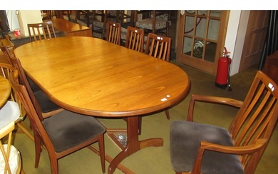 Mid 20th Century G Plan teak pull-out extending dining table...