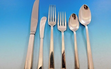 Modern Classic by Lunt Sterling Silver Flatware Set for 12 Service 72 pieces