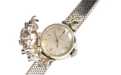 Montre-bracelet pour dames "Montre-bijou Omega Or blanc 18kt (boîtier et bracelet) marqué Diamètre 1,7 cm...