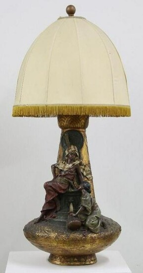 Monumental Franz Bergman Austrian Mannered Lamp
