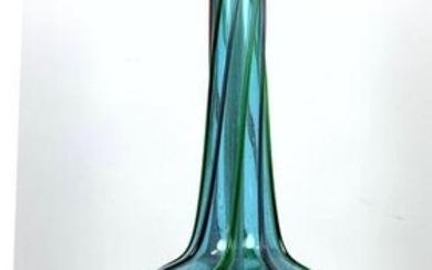 Murano Glass Table Lamp. Blue Green.