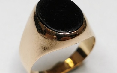NO RESERVE - 18 kt. Gold - Ring Onyx