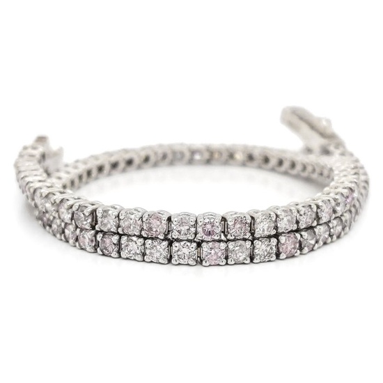 *NO RESERVE PRICE* IGI Certified 3.01ct Pink Diamond Bracelet - 14 kt. White gold - Bracelet