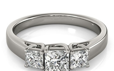 Natural 1.68 CTW Diamond Engagement Ring 18K White Gold