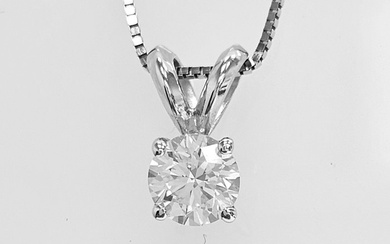 Necklace with pendant - 14 kt. White gold - 0.40 tw. Diamond (Natural)