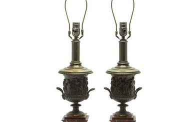 Neoclassical Style Urn Form Table Lamp Pair.