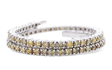 ***No Reserve Price*** 3.33 Carat Fancy Diamonds Bracelet - 14kt gold - White gold - Bracelet