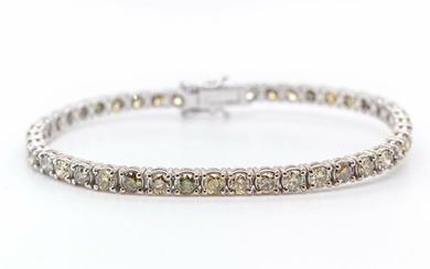 No Reserve Price - 5.60 tcw - 18 kt. White gold - Bracelet Diamond
