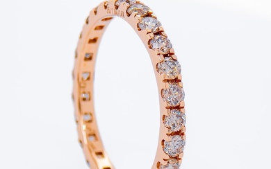 No Reserve Price - Eternity ring - 14 kt. Rose gold - 1.02 tw. Diamond (Natural)
