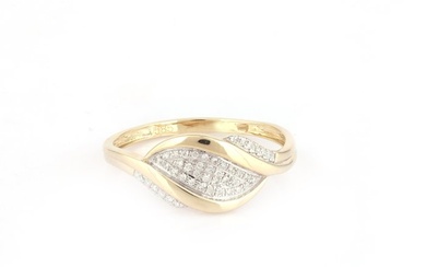 No Reserve Price - Ring - 14 kt. Yellow gold - 0.09 tw. Diamond (Natural)