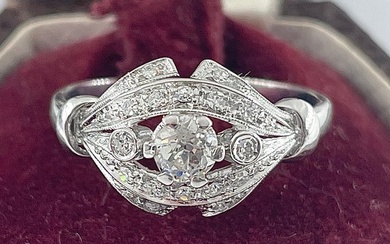 No Reserve Price - Ring - 18 kt. White gold Diamond (Natural)
