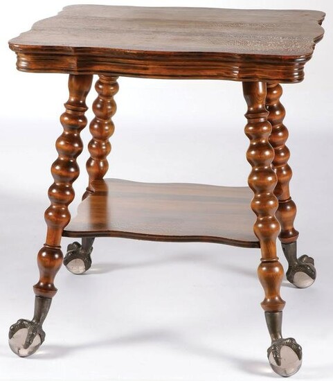 OAK BALL AND CLAW STAND 19TH C