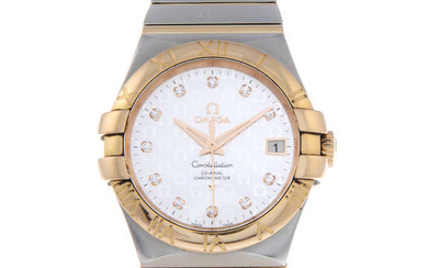 OMEGA - a gentleman's bi-metal Constellation Co-Axial bracelet watch.